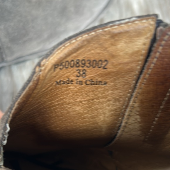 Booties Fly London charcoal gray suede ankle 1 1/2 wedge zip premium lea… - Picture 7 of 11